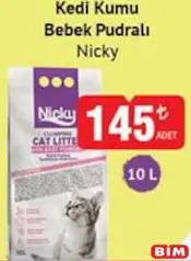NİCKY KEDİ KUMU BEBEK PUDRALI 10 L fiyat ve kampanya bilgisi
